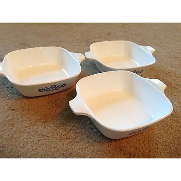 3 CORNING BLUE CORNFLOWER P-41 PETITE PAN CASSEROLE DISHES - Picture 3 of 7
